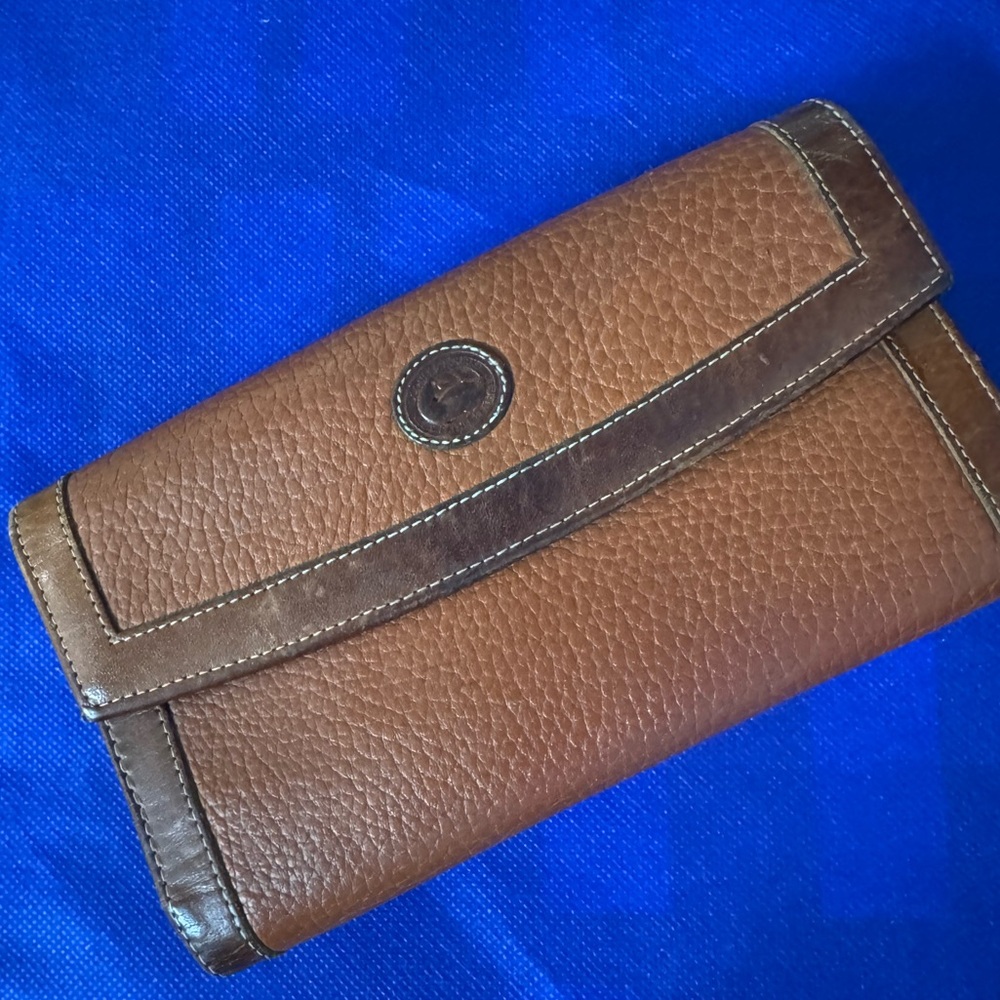 Vintage Dooney & Bourke Leather Wallet - shows wear but still got a lot of life